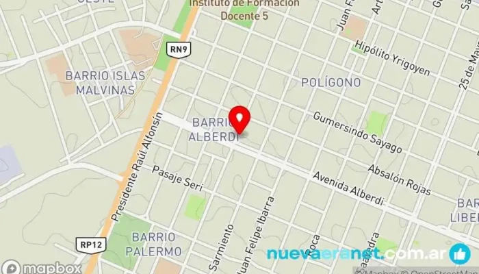 mapa de Doblé “V” -Panificados Centro comercial en Villa San Martin