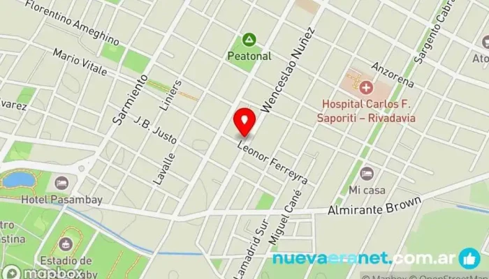 mapa de Don Emilio Panificados Panadería en Rivadavia
