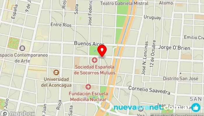 mapa de Dos Espigas Panadería en Mendoza