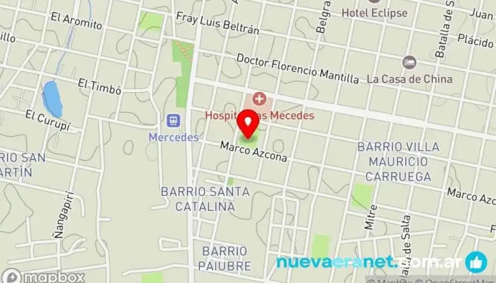 mapa de Dulces Momentos Sol Saucedo Pastelería en Mercedes