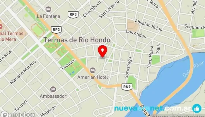 mapa de El Bodegón Termas Tienda de vinos en Termas de Río Hondo