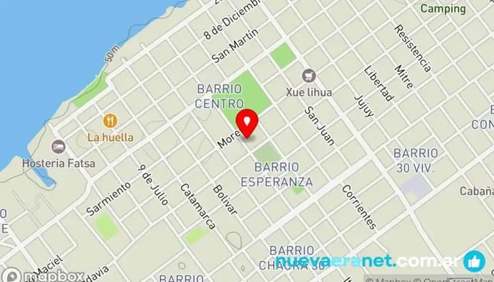 mapa de El Carau Alquileres Alojamiento con servicio, Alojamiento en Paso de la Patria