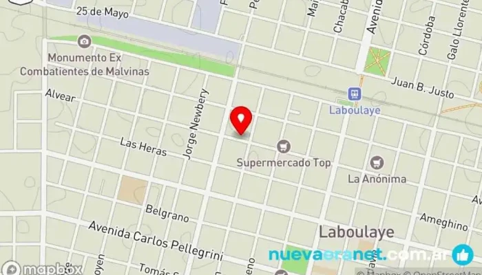 mapa de El Club Restaurante argentino en Laboulaye