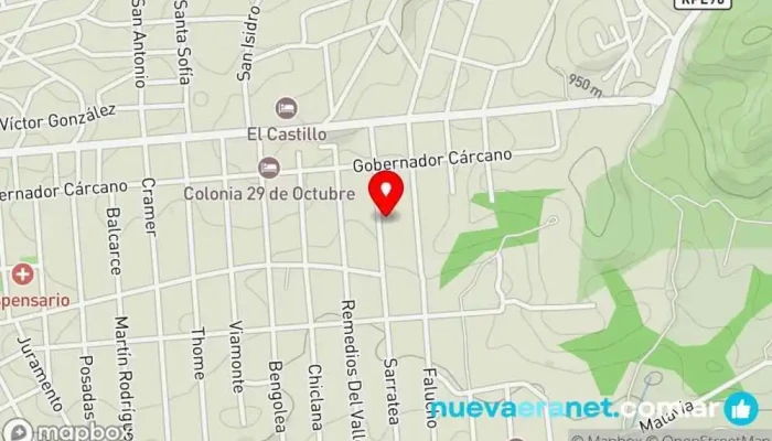 mapa de EL ESPINILLO Parador de Rodantes y motorhome Aparcamiento en Valle Hermoso