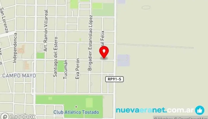 mapa de El manjar Panadería en Tostado