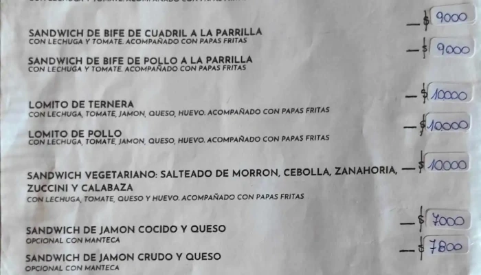 El Rancho Parrilla Y Restaurante -  Carta - Villa Ojo de Agua