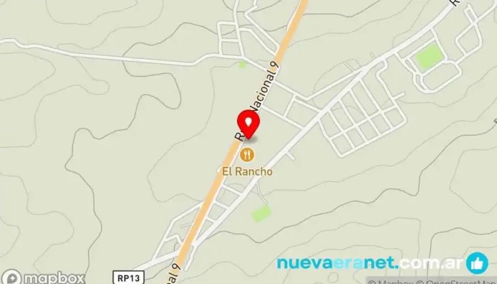mapa de EL RANCHO Parrilla y Restaurante Restaurante familiar, Restaurante argentino en Villa Ojo de Agua