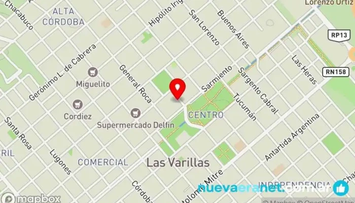 mapa de Elegante Colchones Las Varillas Colchonería, Tienda de mobiliario para dormitorios, Tienda de muebles en Las Varillas