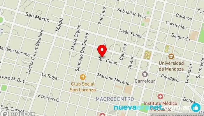 mapa de Entre Masas Panadería en Río Cuarto