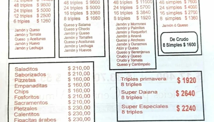 Fabrica De Sandwiches Daiana 1 Carta - Cdad. Autónoma de Buenos Aires