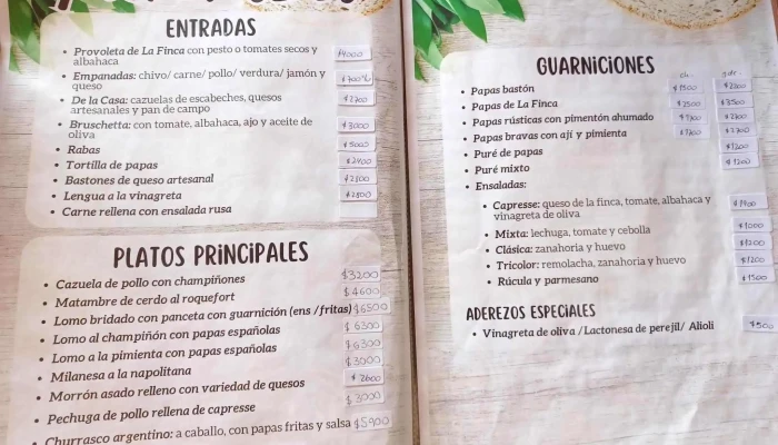 Finca La Vivi Confiteria Resto Granja Y Vivero Carta - Merlo