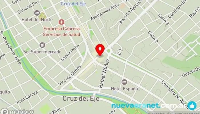 mapa de Franco Raschetti Bienes Raíces Agencia inmobiliaria en Cruz del Eje
