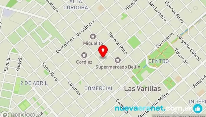 mapa de Hamburguesas Emanuel Hamburguesería en Las Varillas