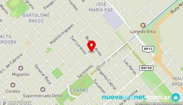 mapa de Helados Melano Tienda de postres en Las Varillas