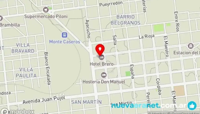 mapa de Hotel Brero Hotel en Monte Caseros