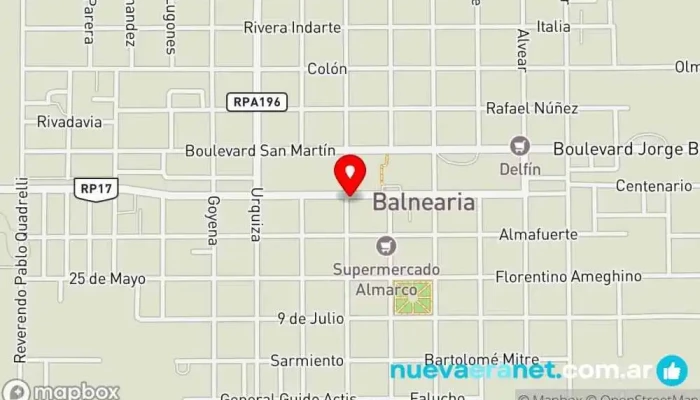 mapa de Hotel Restaurante Weng Balnearia Hotel en Balnearia