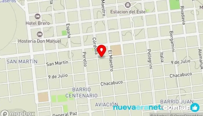mapa de HOTEL SAN MARTÍN (MONTE CASEROS) Hotel en Monte Caseros