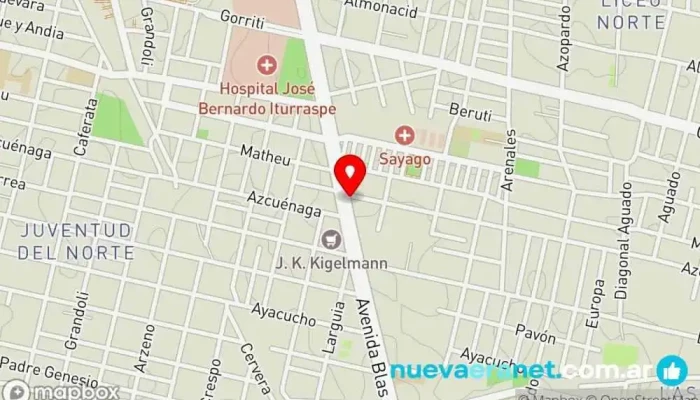 mapa de Industria Panificadora La María Panadería en Santa Fe de la Vera Cruz