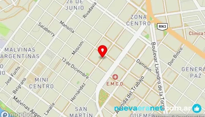 mapa de INTA Instituto de investigación en Caleta Olivia