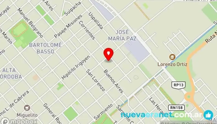 mapa de Ipem Las Varillas Escuela en Las Varillas