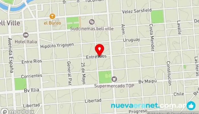 mapa de Jorge Goapper Propiedades - GyG Propiedades Agencia inmobiliaria en Bell Ville