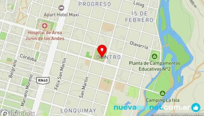 mapa de Junín de los Andes  en Junín de los Andes
