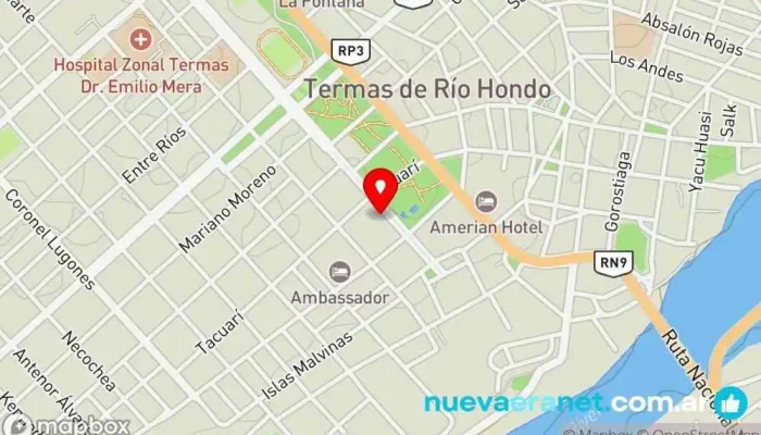 mapa de KA.RI.VE. Departamentos Hotel, Apartamento turístico en Termas de Río Hondo