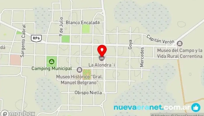 mapa de La Alondra´i Albergue en Concepción del Yaguareté Corá