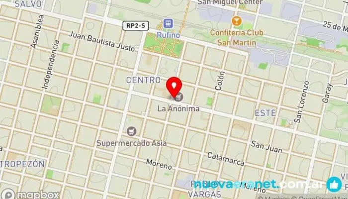 mapa de La Anónima Supermercado, Tienda de alimentación en Rufino
