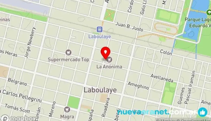 mapa de La Anónima Supermercado, Tienda de alimentación en Laboulaye
