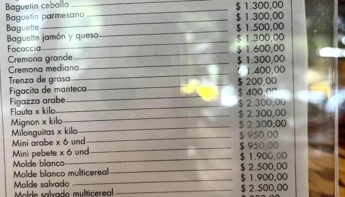 La Argentina Confiteria Y Panaderia Carta - Cta