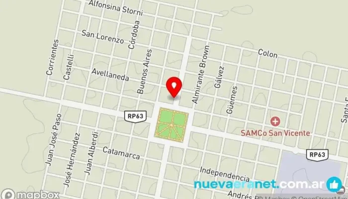 mapa de La Artesanal Panadería Panadería en San Vicente