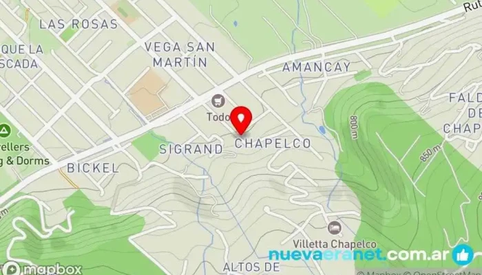 mapa de La Cabaña de Perla Cabaña de montaña en San Martín de los Andes
