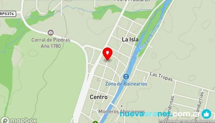 mapa de La Capilla panadería y ramos generales. Artículos gourmet, mercado natural. Panadería en Los Reartes