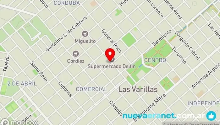 mapa de La Casa de Las Canastitas Restaurante de comida para llevar en Las Varillas
