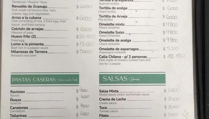 La Casa De Ruben -  Carta - Termas de Río Hondo