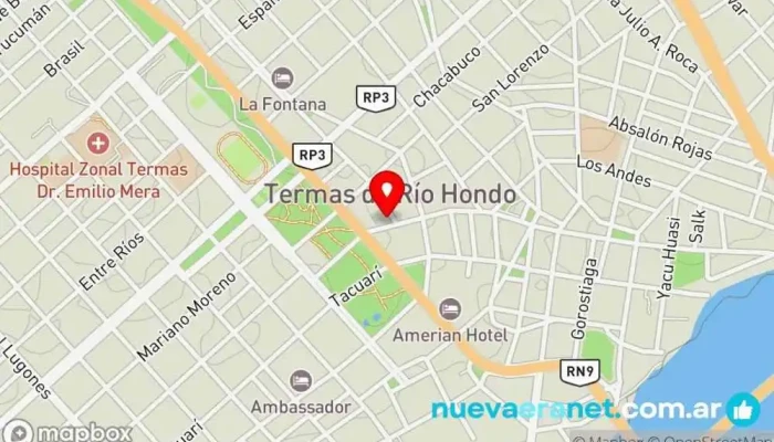 mapa de La Casa de Ruben Restaurante argentino en Termas de Río Hondo