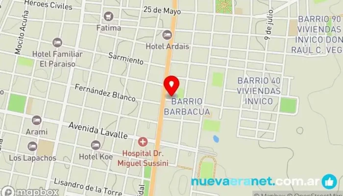 mapa de La casa del papel virasoro Papelería en Gdor. Virasoro