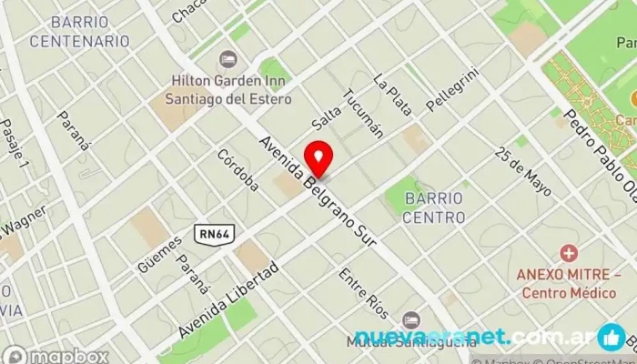 mapa de la casa del peluche Mercería en Santiago del Estero