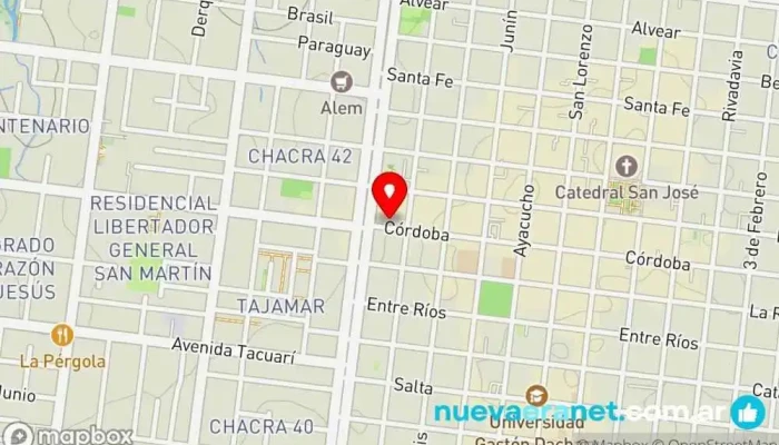 mapa de La Casa del Repuesto Refrigeración Proveedor de repuestos de electrodomésticos en Posadas