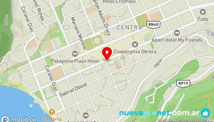 mapa de La Esquinita Rebelde Cafetería, Panadería, Pastelería en San Martín de los Andes
