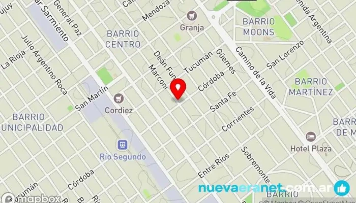 mapa de LA GANGA Centro comercial, Mayorista textil, Tienda de bebidas alcohólicas, Juguetería en Río Segundo