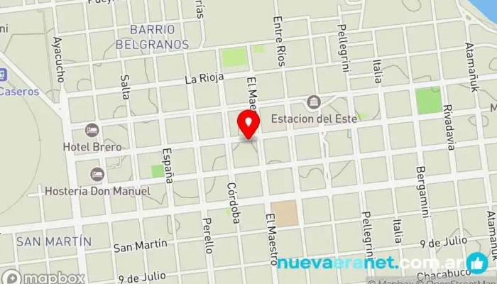 mapa de La nueva Estrella Panadería en Monte Caseros