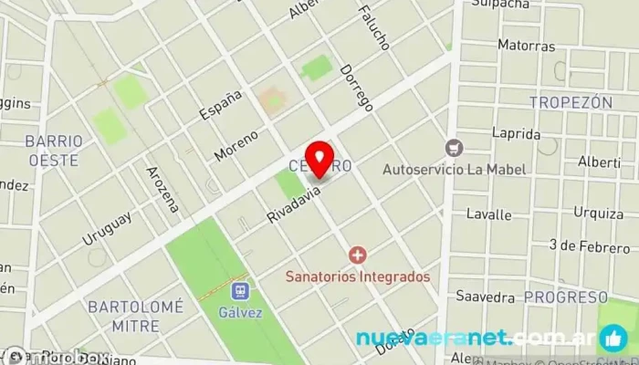 mapa de LA PANA DE LOS RISSO Panadería en Gálvez