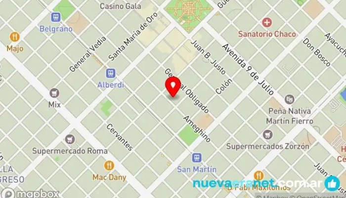 mapa de La Petite Pastelería Artesanal Pastelería, Tienda de galletas en Resistencia
