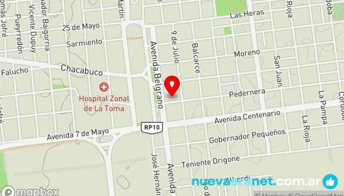 mapa de La Toma San Luis Hotel en La Toma