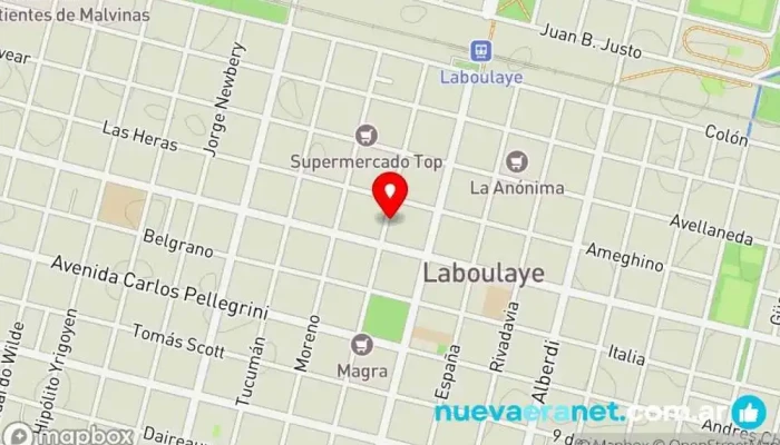 mapa de La Vera Pasta Restaurante especializado en fideos en Laboulaye