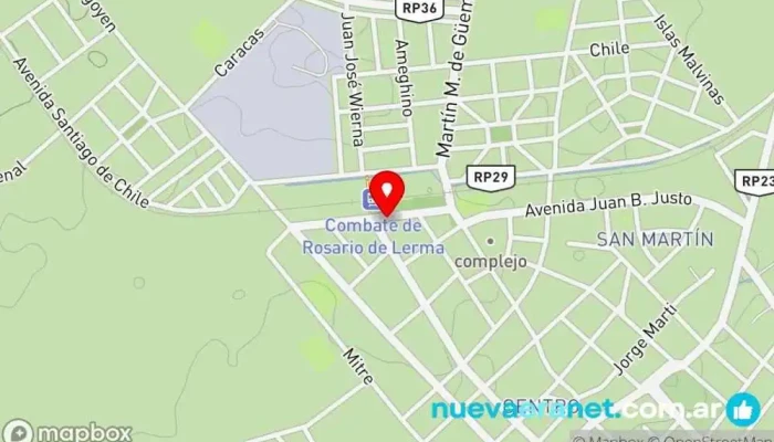 mapa de La Vieja Panadería Zona de restauración, Comida a domicilio, Restaurante en Rosario de Lerma