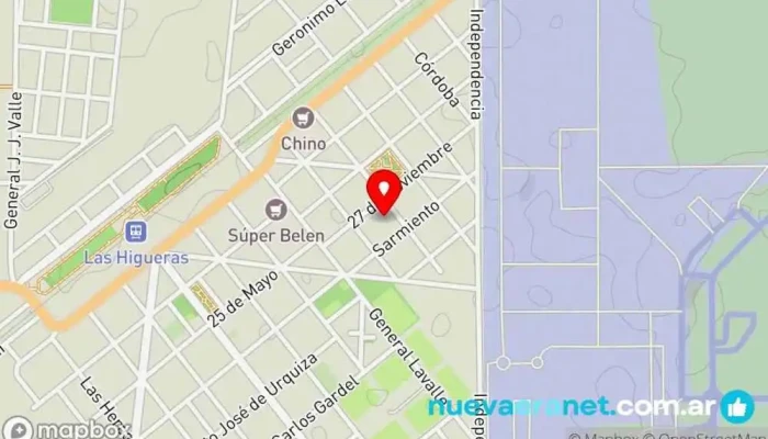 mapa de Las Higueras  en Río Cuarto