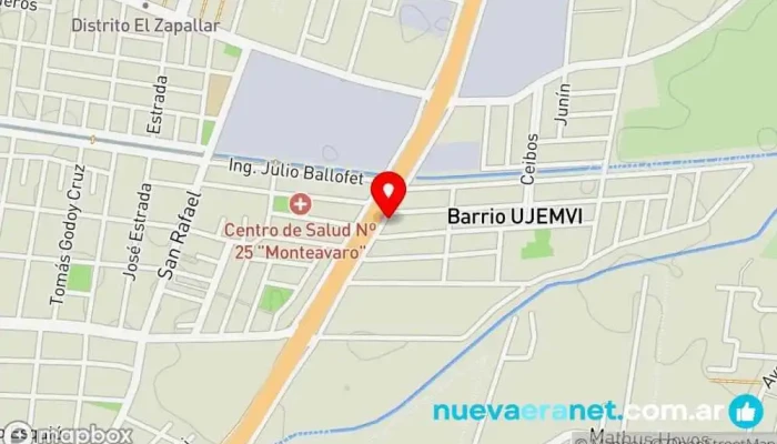 mapa de Las rosas Panadería en Las Heras